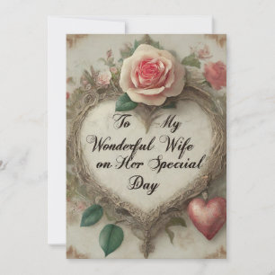 "Aan mijn prachtige vrouw op haar speciale dag" Feestdagenkaart