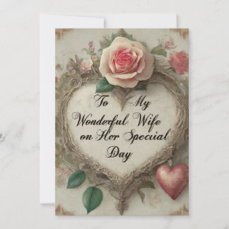 "Aan mijn prachtige vrouw op haar speciale dag" Feestdagenkaart