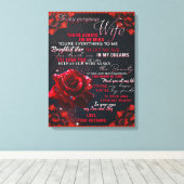 Aan mijn Roos Wife Birthday Gift... Canvas Afdruk (Insitu (Houten vloer))