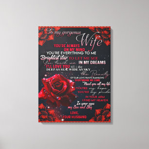 Aan mijn Roos Wife Birthday Gift... Canvas Afdruk