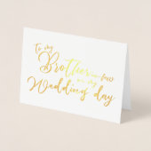 Aan mijn schoonbroer op mijn trouwdag folie kaarten (Voorkant)