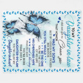 Aan mijn schoondochter, blauwe vlinder fleece deken (Voorkant (Horizontaal))