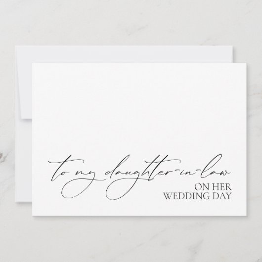 "Aan mijn schoondochter" bruiloft bericht Kaart (Voorkant)