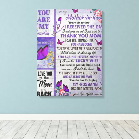 Aan mijn schoonmager Gift, moederdag Gift Canvas Afdruk (Insitu (Houten vloer))