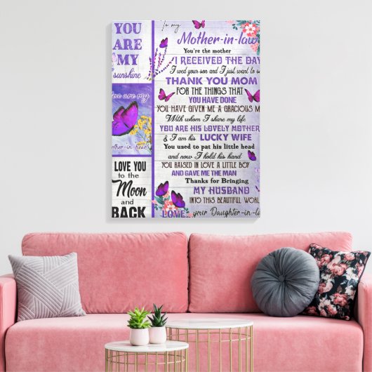 Aan mijn schoonmager Gift, moederdag Gift Canvas Afdruk (Insitu (Woonkamer))