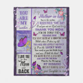 Aan mijn schoonmager Gift, moederdag Gift Fleece Deken (Voorkant)