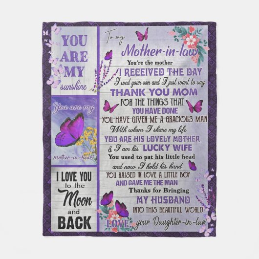 Aan mijn schoonmager Gift, moederdag Gift Fleece Deken (Voorkant)