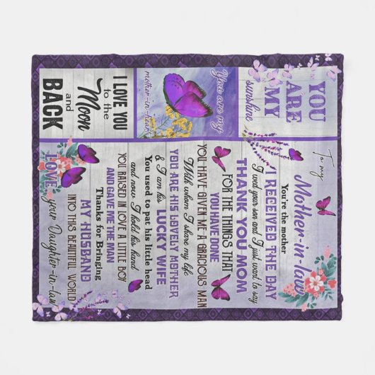 Aan mijn schoonmager Gift, moederdag Gift Fleece Deken (Voorkant (Horizontaal))