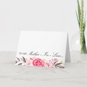 Aan mijn schoonmoeder, dank je, huwelijksfeest bedankkaart