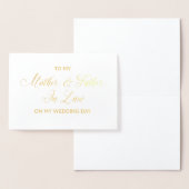 Aan mijn schoonmoeder en schoonvader op mijn trouw folie kaarten (Display)