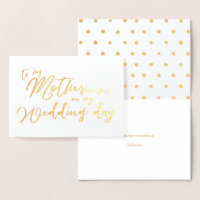 Aan mijn schoonmoeder op mijn trouwdag Folie Kaart