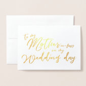 Aan mijn schoonmoeder op mijn trouwdag Folie Kaart (Voorkant met envelop)