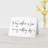 Aan mijn schoonmoeder op mijn trouwdag Kaart (Gele Bloem)