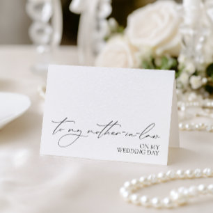 "Aan mijn schoonmoeder op mijn trouwdag" kaart