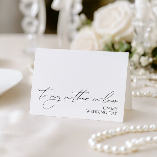 "Aan mijn schoonmoeder op mijn trouwdag" kaart