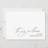 "Aan mijn schoonouders op mijn trouwdag" Bericht K (Voorkant)