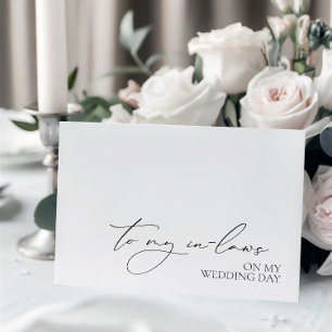 "Aan mijn schoonouders op mijn trouwdag" Bericht K