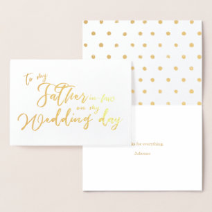 Aan mijn schoonvader op mijn trouwdag Folie Kaart