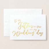 Aan mijn schoonvader op mijn trouwdag Folie Kaart (Voorkant met envelop)