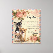 Aan mijn tante Dog Flower Gift, tante Birthday Gif Canvas Afdruk (Voorkant)