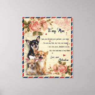 Aan mijn tante Dog Flower Gift, tante Birthday Gif Canvas Afdruk
