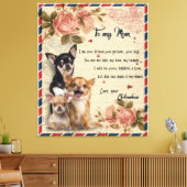 Aan mijn tante Dog Flower Gift, tante Birthday Gif Canvas Afdruk (Insitu (Woonkamer))