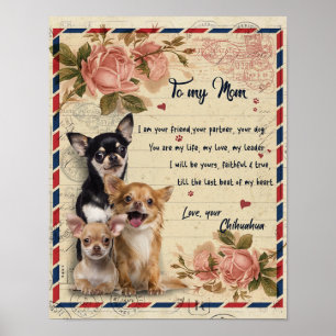 Aan mijn tante Dog Flower Gift, tante Birthday Gif Poster