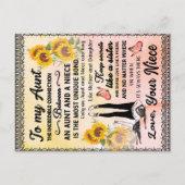 Aan mijn tante Gift, zonnebloem van Niece Aankondigingskaart (Voorkant)