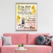 Aan mijn tante Gift, zonnebloem van Niece Canvas Afdruk (Insitu (Woonkamer))
