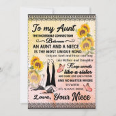 Aan mijn tante Gift, zonnebloem van Niece Feestdagenkaart (Voorkant)