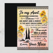 Aan mijn tante Gift, zonnebloem van Niece Feestdagenkaart (Voorkant / Achterkant)
