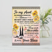 Aan mijn tante Gift, zonnebloem van Niece Feestdagenkaart (Staand voorkant)