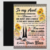 Aan mijn tante Gift, zonnebloem van Niece Menu (Voorkant / Achterkant)