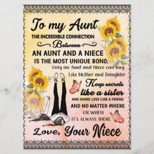 Aan mijn tante Gift, zonnebloem van Niece Menu