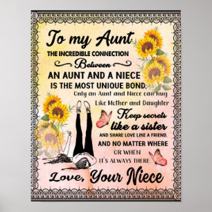 Aan mijn tante Gift, zonnebloem van Niece Poster