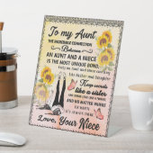 Aan mijn tante Gift, zonnebloem van Niece Reclamebord Met Voetstuk (Insitu)