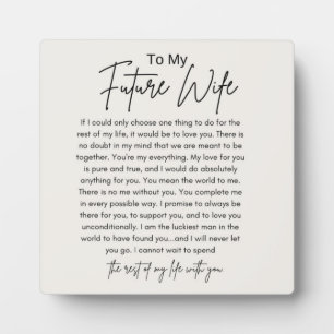 Aan mijn toekomstige vrouw fotoplaat