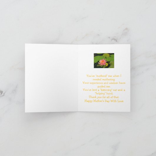 "AAN MIJN 'TWEEDE 'BLOESEM VAN LOTUS VAN HET KAART (Binnen)