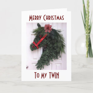 AAN MIJN TWEELING MET KERST = SPECIALE HERINNERING FEESTDAGEN KAART