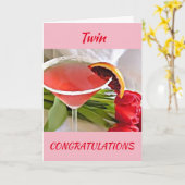 AAN MIJN TWEELING **** ZEG IK ***GEFELICITEERD** KAART (Gele Bloem)