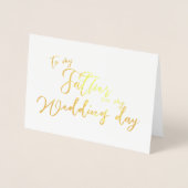 Aan mijn vader op mijn trouwdag chique script folie kaarten (Voorkant)