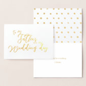 Aan mijn vader op mijn trouwdag chique script folie kaarten (Display)