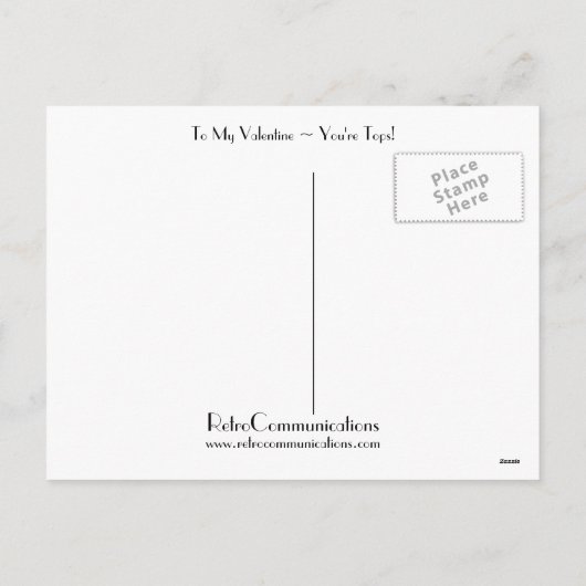 Aan Mijn Valentijn ~ bent u Topje! Feestdagenkaart (Achterkant)