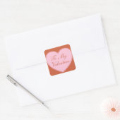 Aan mijn valentijn Hart Vierkante Sticker (Envelop)