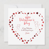 Aan mijn Valentijn Liefde Noteer Kaart met harten (Voorkant)