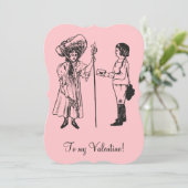  aan mijn Valentijn meisje roze Feestdagenkaart (Staand voorkant)