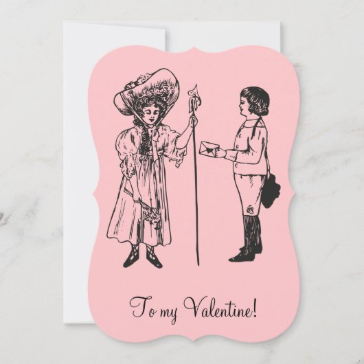  aan mijn Valentijn meisje roze Feestdagenkaart (Voorkant)