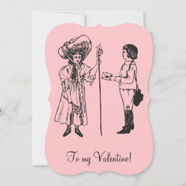 aan mijn Valentijn meisje roze Feestdagenkaart