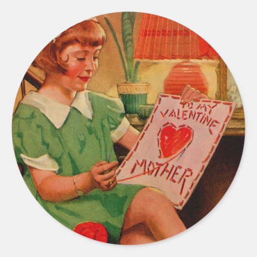 Aan mijn Valentijn moeder Ronde Sticker (Voorkant)