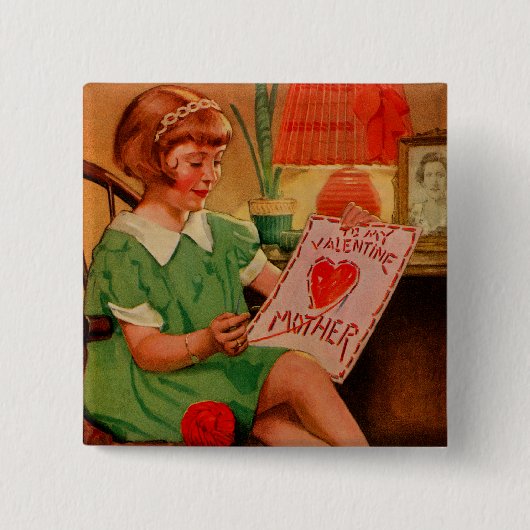 Aan mijn Valentijn moeder Vierkante Button 5,1 Cm (Voorkant)